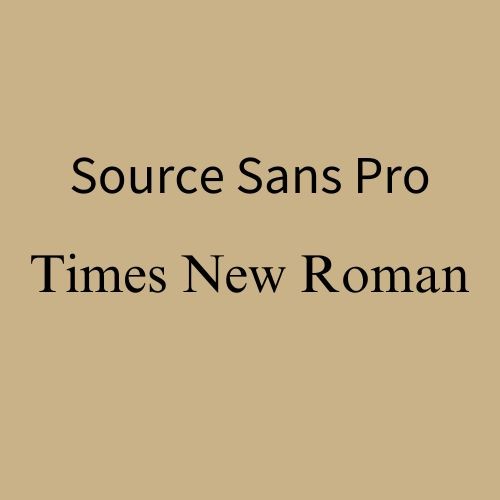 Source Sans Pro & Times New Roman