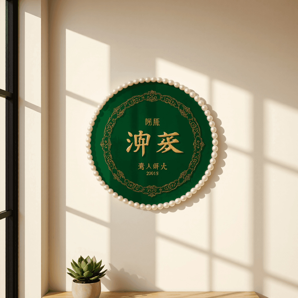 product photography of decorative wall plaque with inscriptions