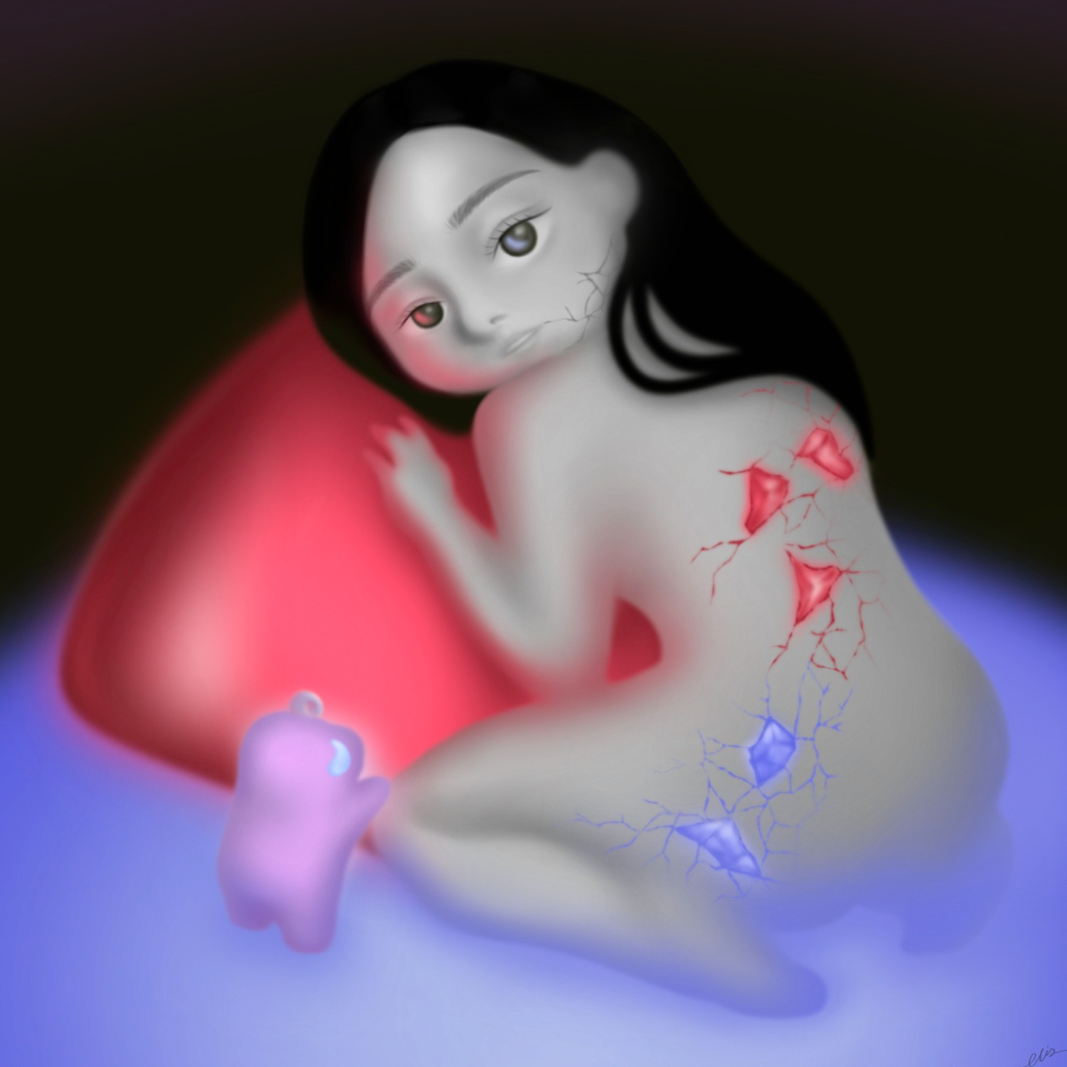 bylittleelise digital artwork inspired by human emotion mythology and nostalgia