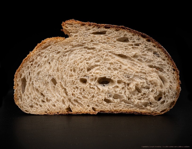  Corte interior y migaja del pan de masa madre Horneology