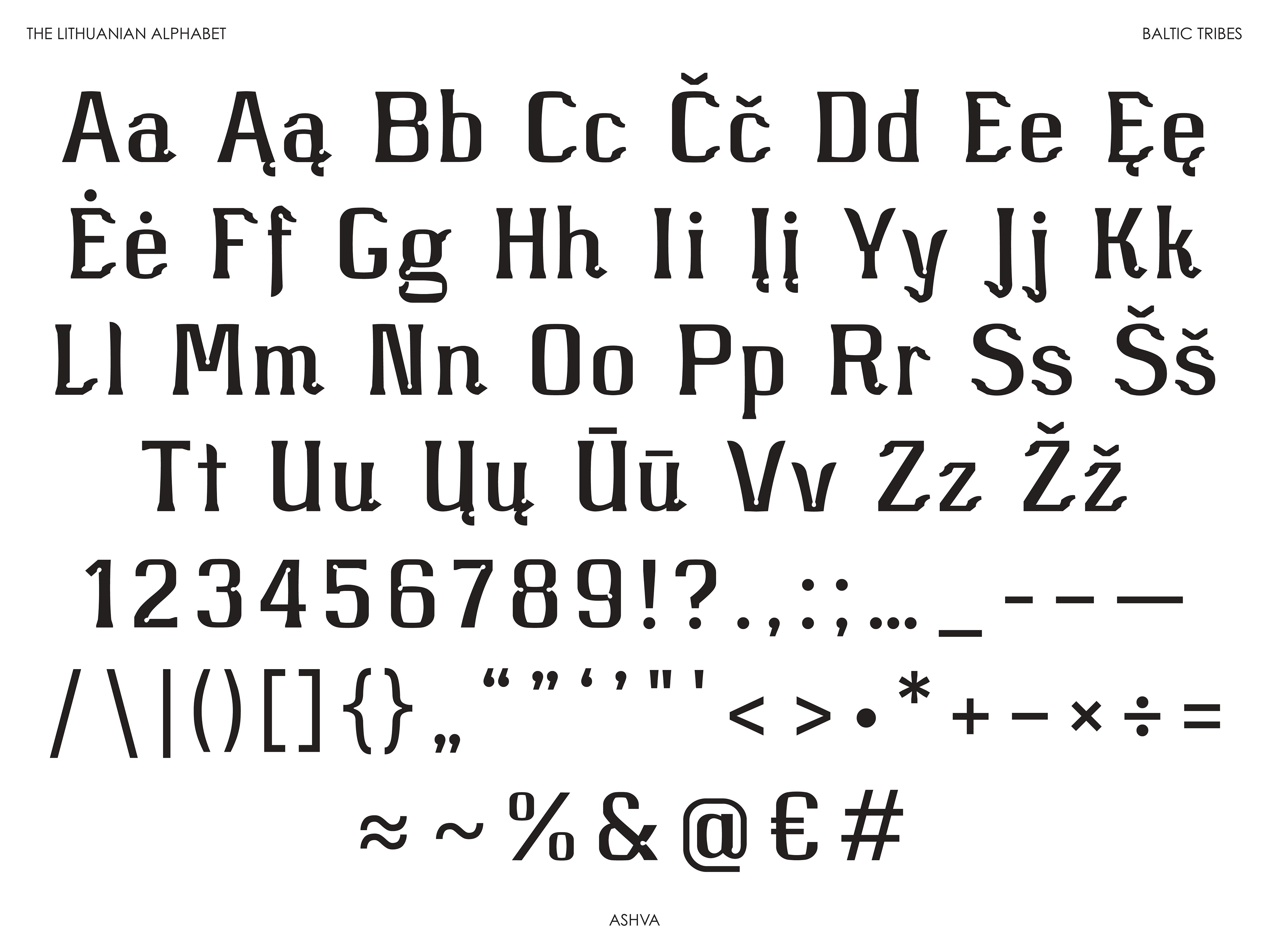 The Lithuanian alphabet