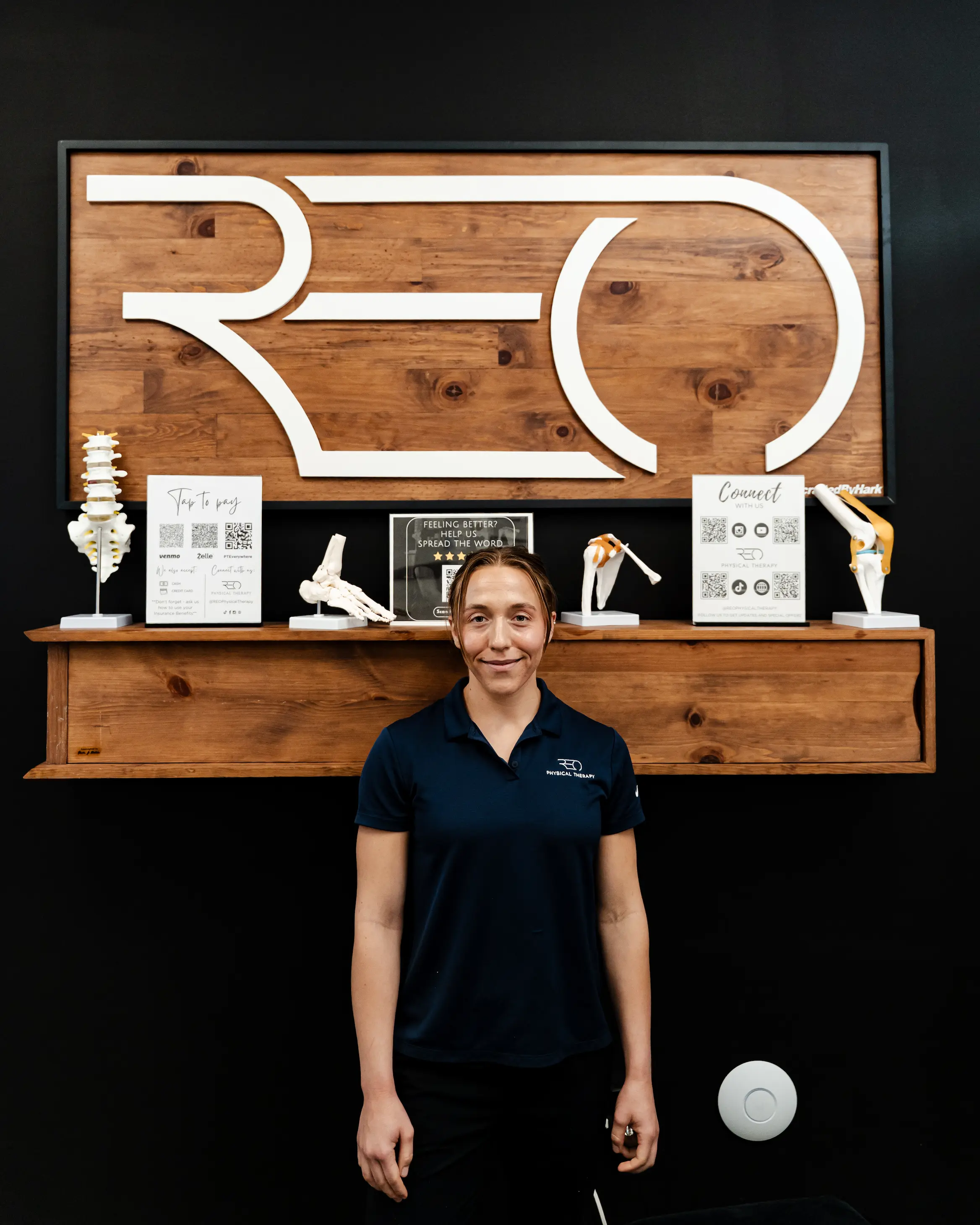 Shelby Wright, Soleil Smith and Chris Scott team photo from REO Orthopedics and Physical Therapy at one of their locations in Pasadena, Costa Mesa and Laguna Niguel, California