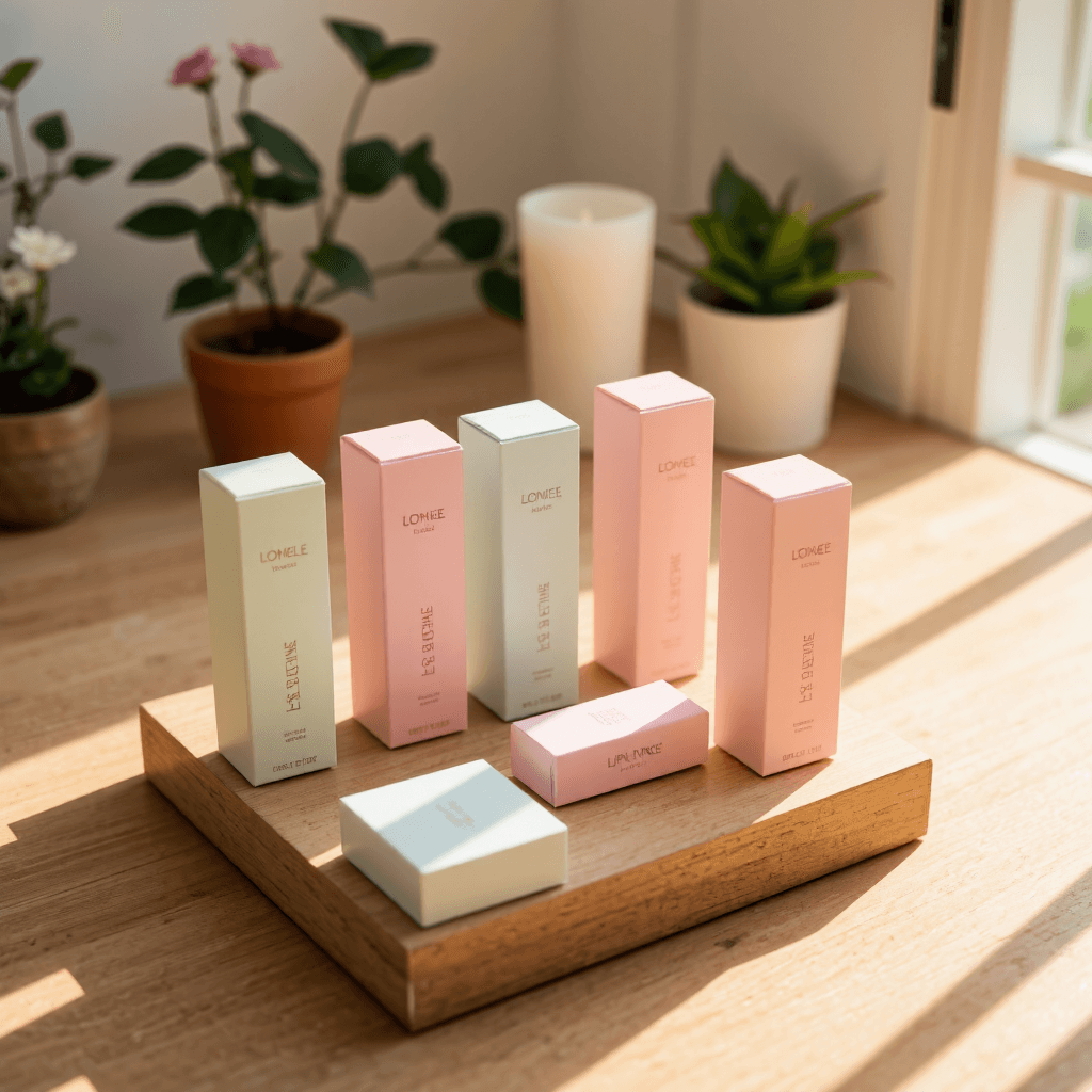 product photography of Boxes of lip tints