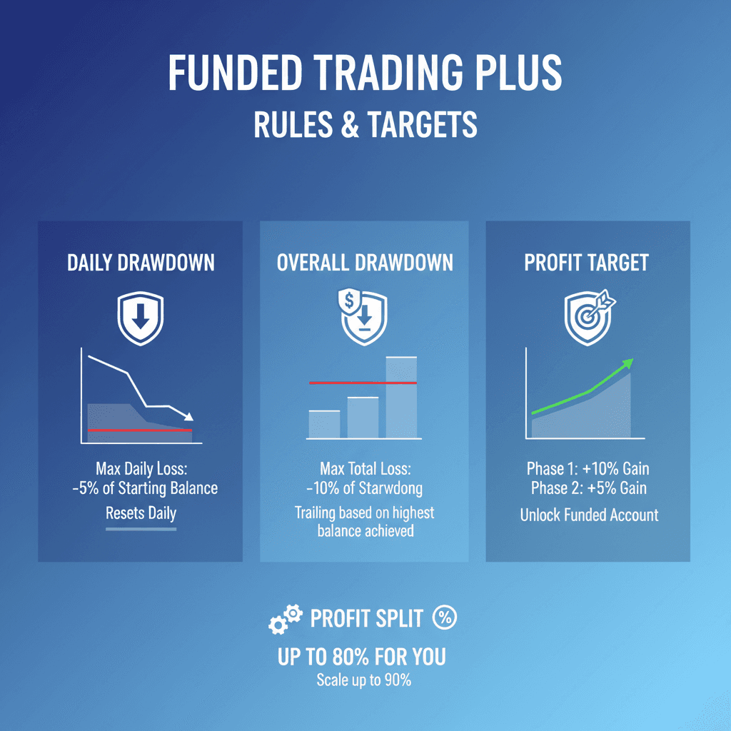 Funded Trading Plus Drawdown Rules Infographic