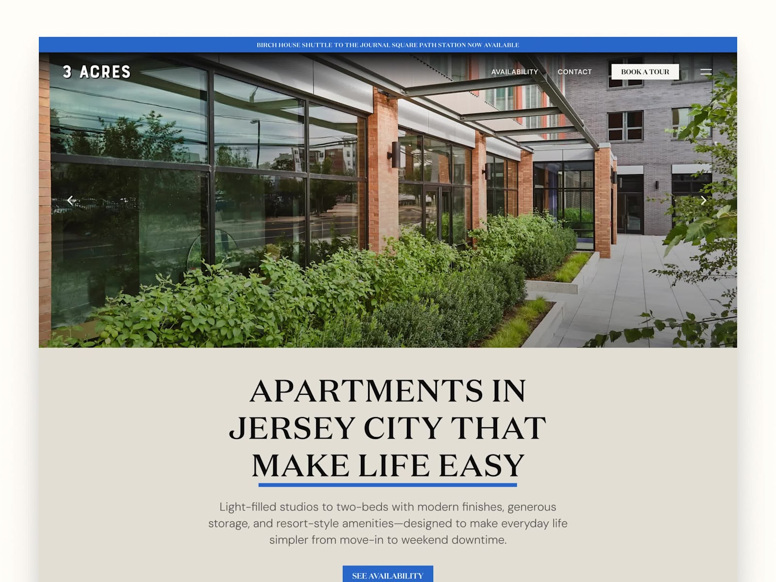 3 Acres — brand identity overview, luxury leasing website case study