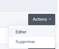 Action modifier ou supprimer un tag