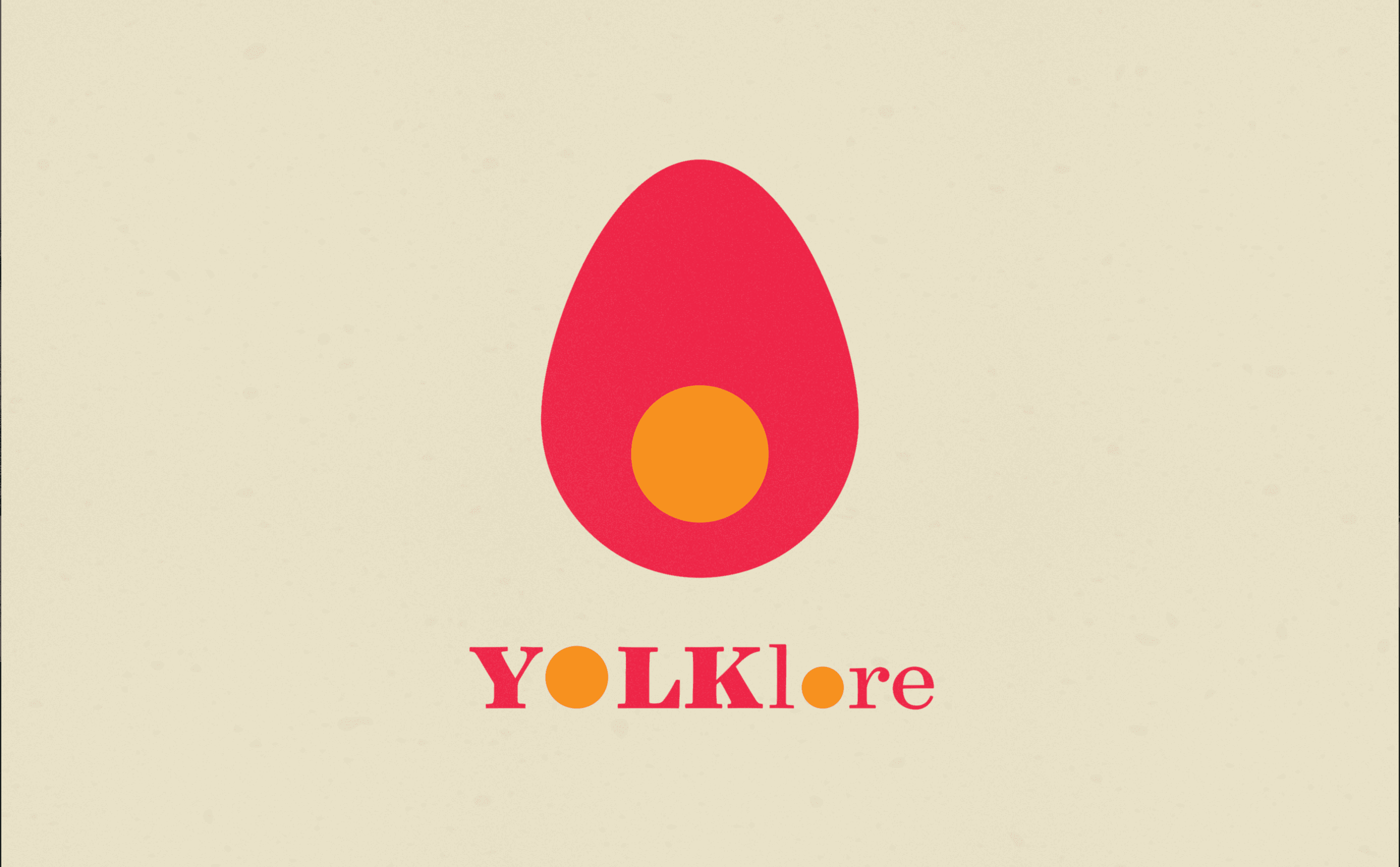 a hot pink and orange egg logo for Yolklore