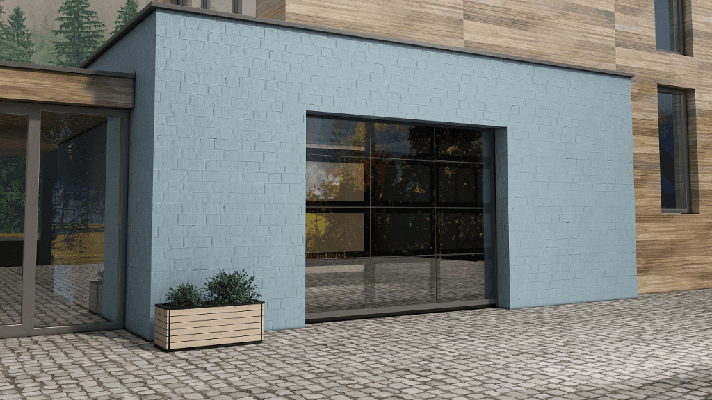 modern house interior with a fireplace