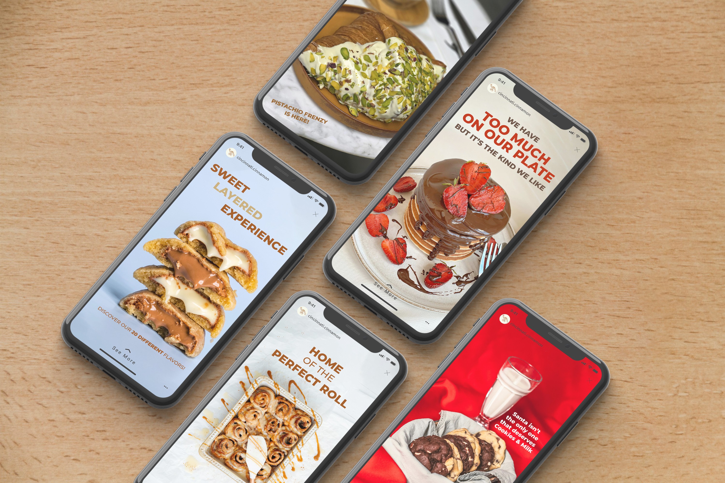 Phones with Instagram Stories for Bakery
