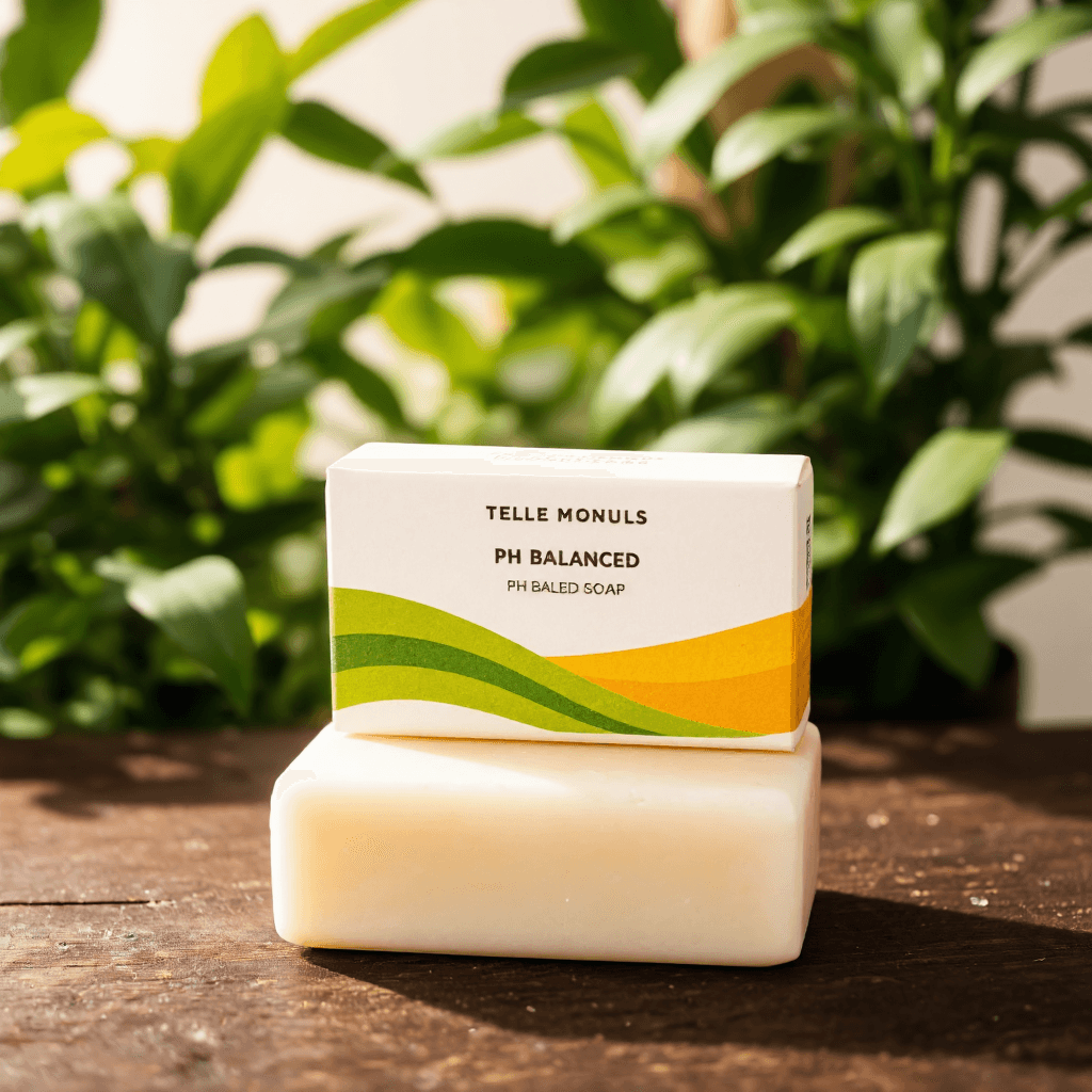 product photography of a box of pH balanced skincare soap