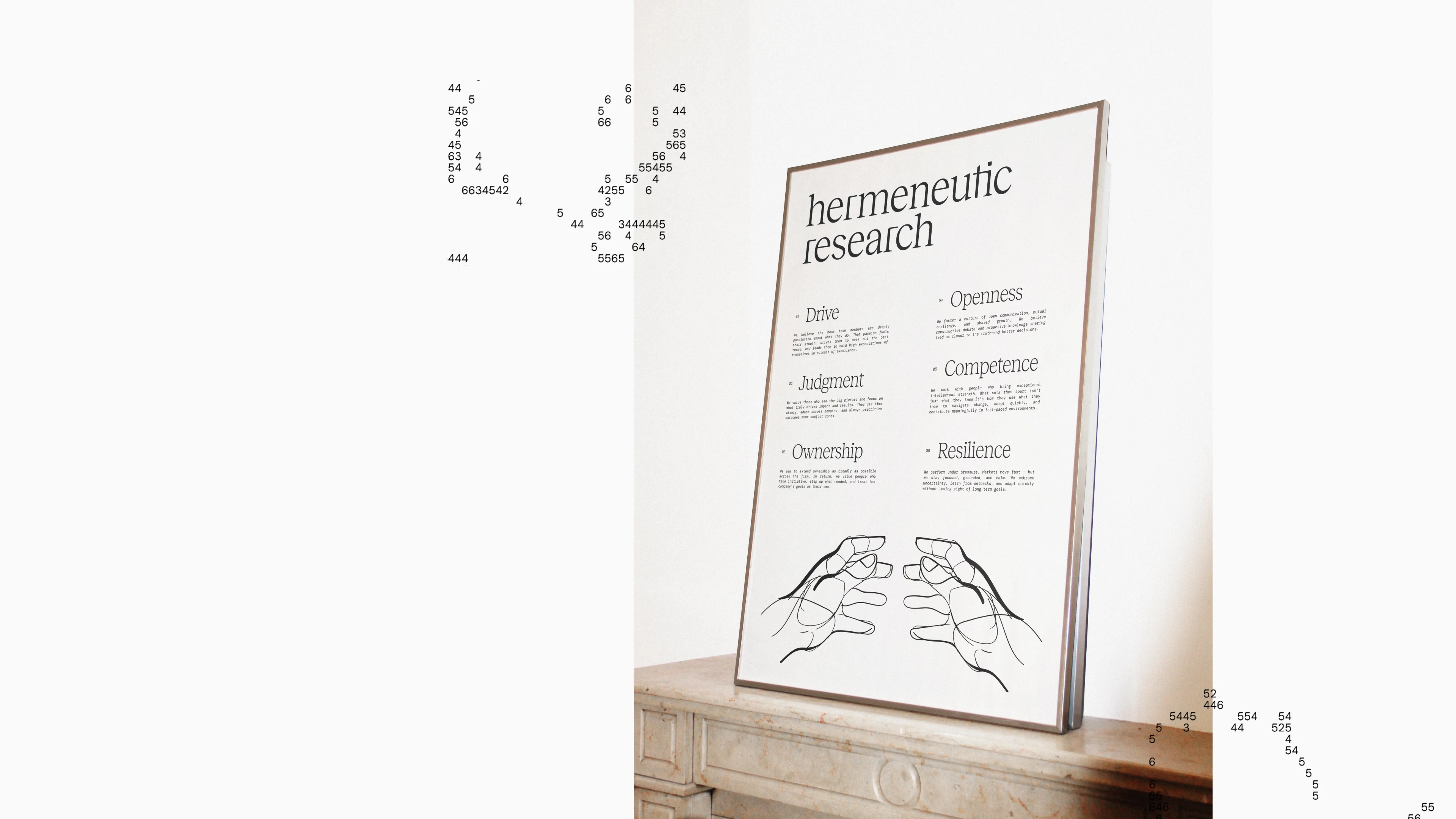 Hermeneutic — brand-kit composition 11, visual identity by Charlota Blunarova
