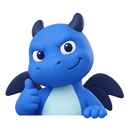 Relign dragon mascot giving a thumbs up