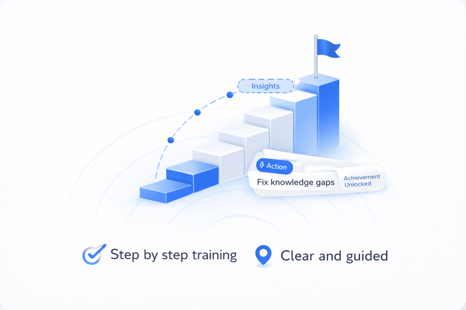 Envelope containing recommendations like “Fix churn spike” and “Action,” symbolizing actionable insights.