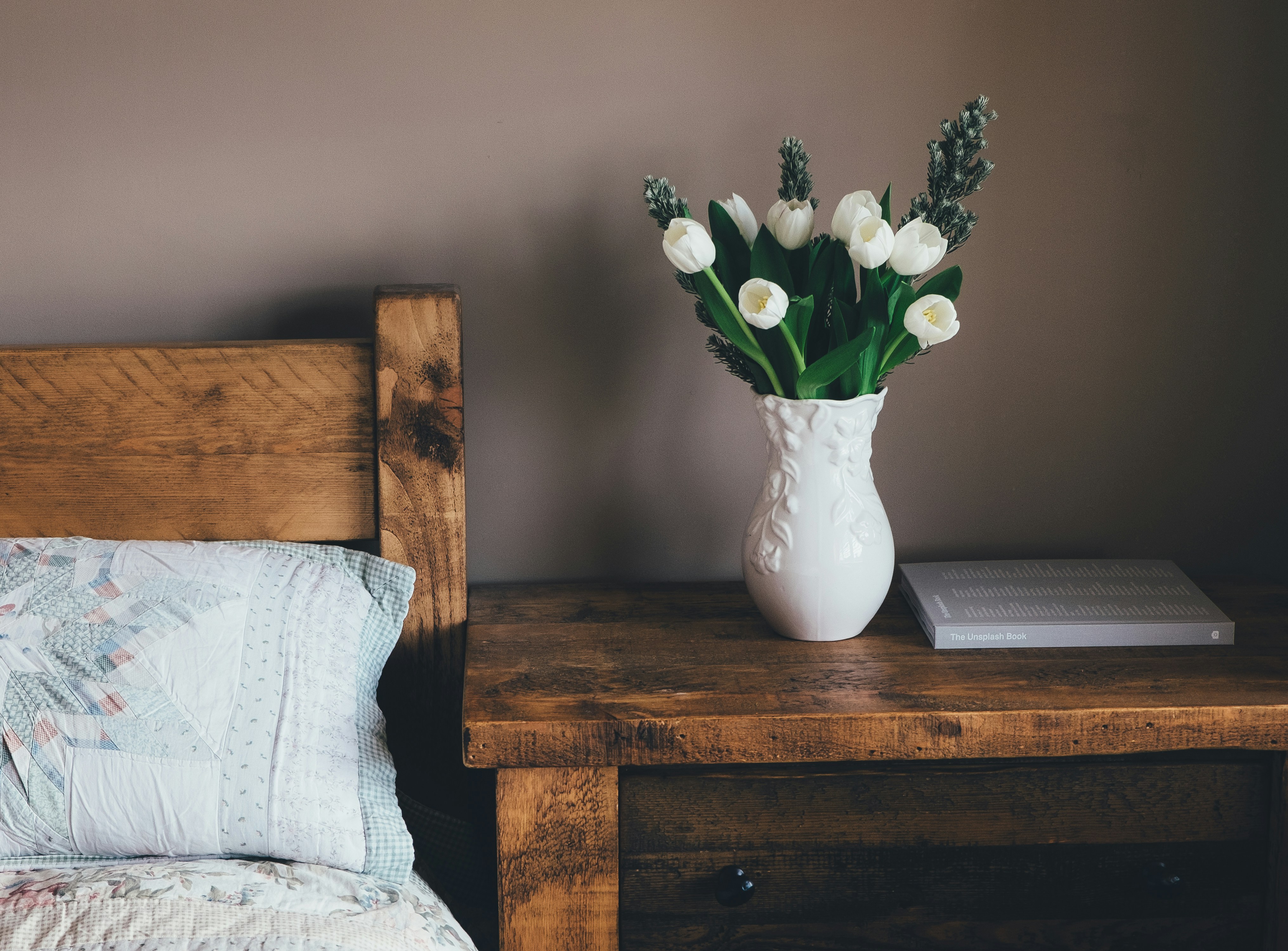 A Wooden Side Table - Preppy Bedroom