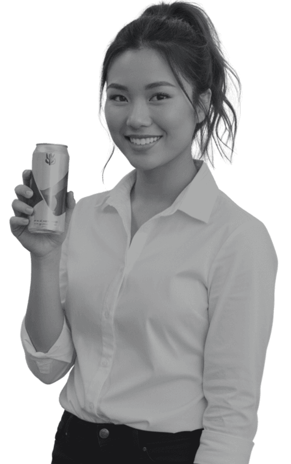 woman holding tumbler (Background Removed)