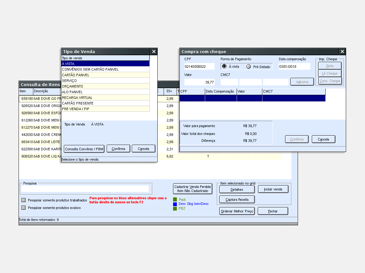 Interface do PDV antes da intervenção da Hypervisual