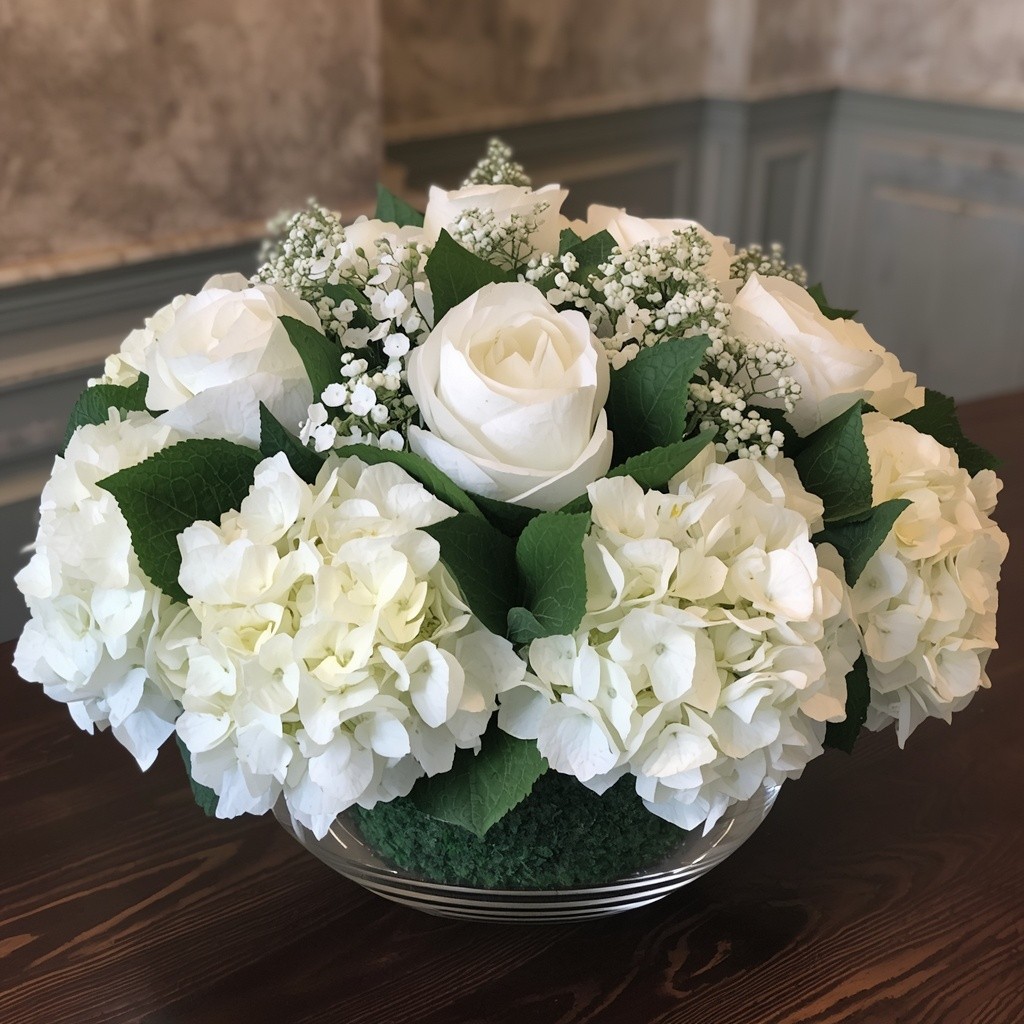 Quiet Solace Bowl – funeral sympathy floral arrangement, hand-delivered by local DMV florist | Our Legacy Thread™