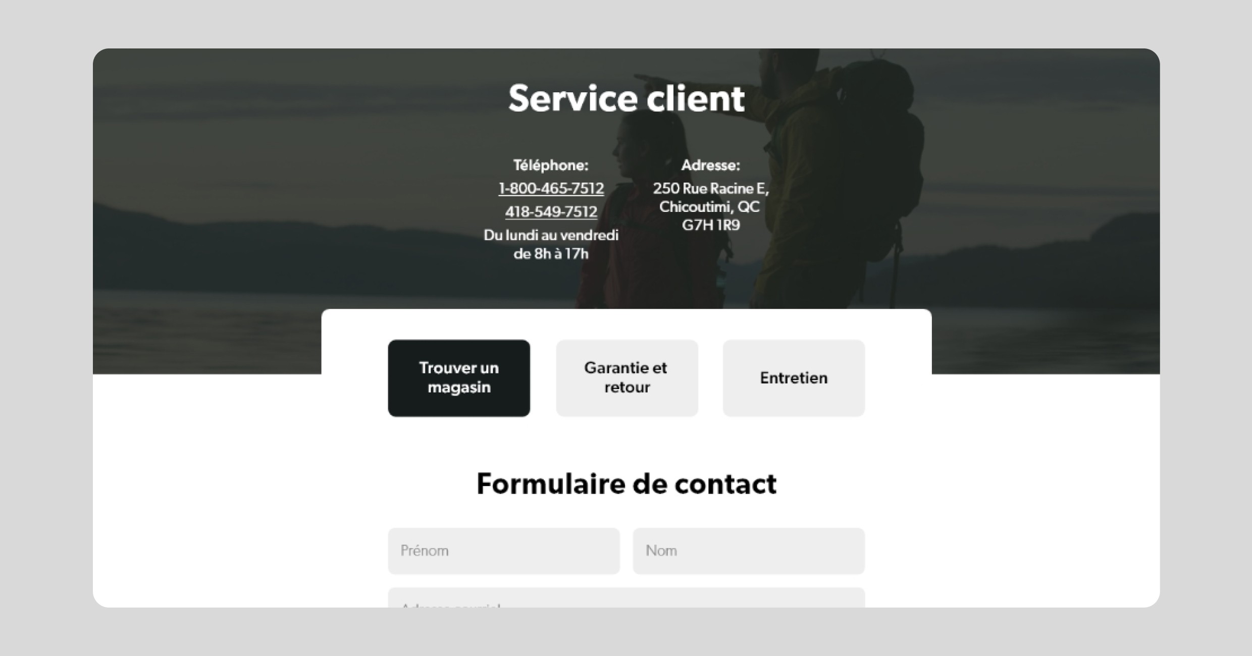 contact page