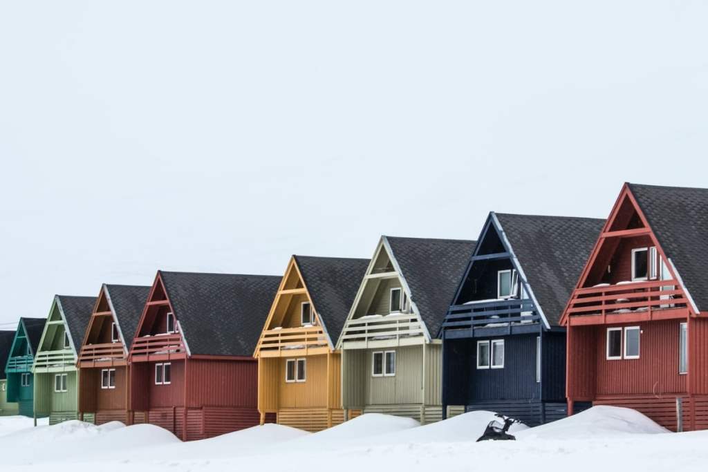Colourful houses, Svalbard