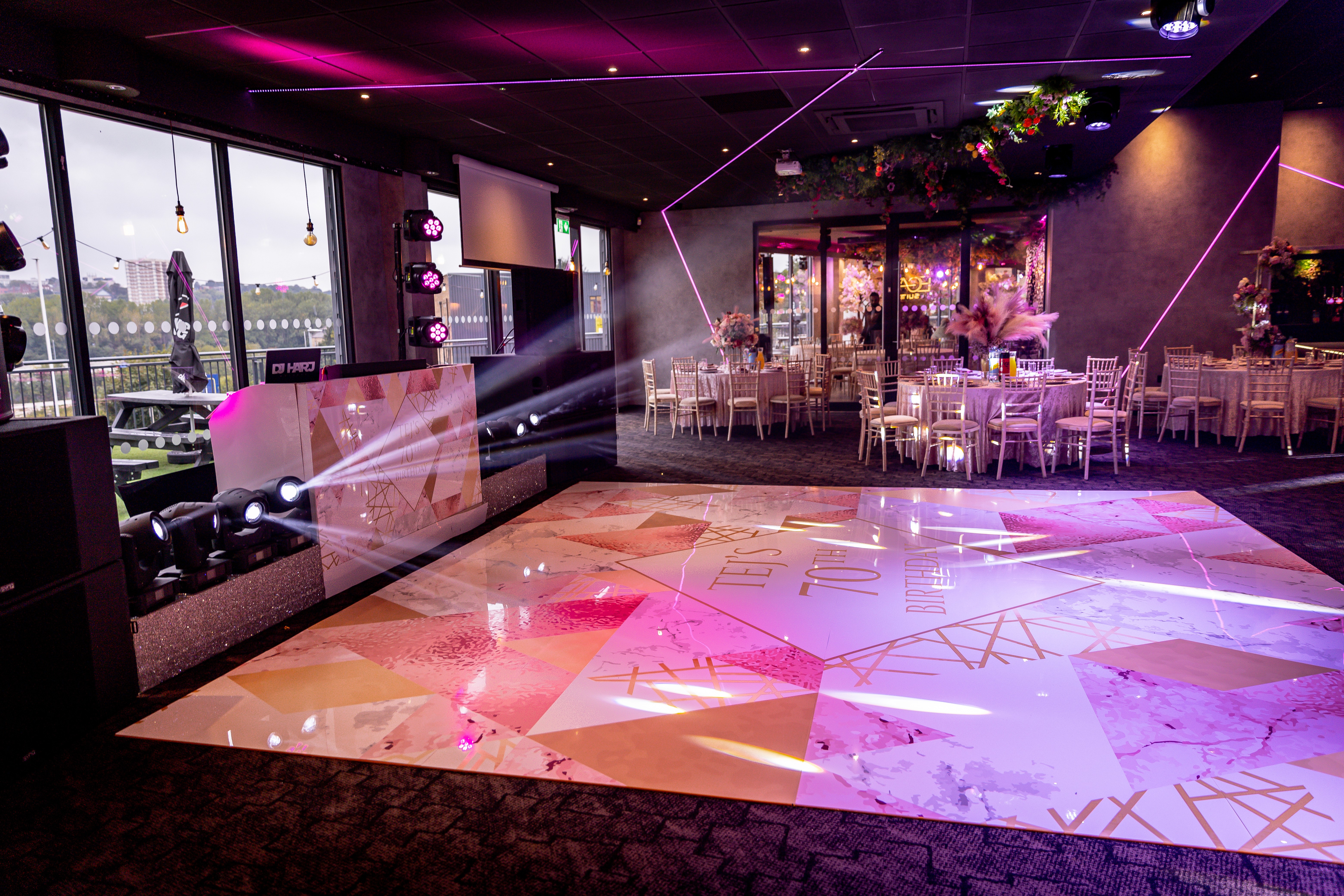 Basic DJ Setup with Printed Dancefloor