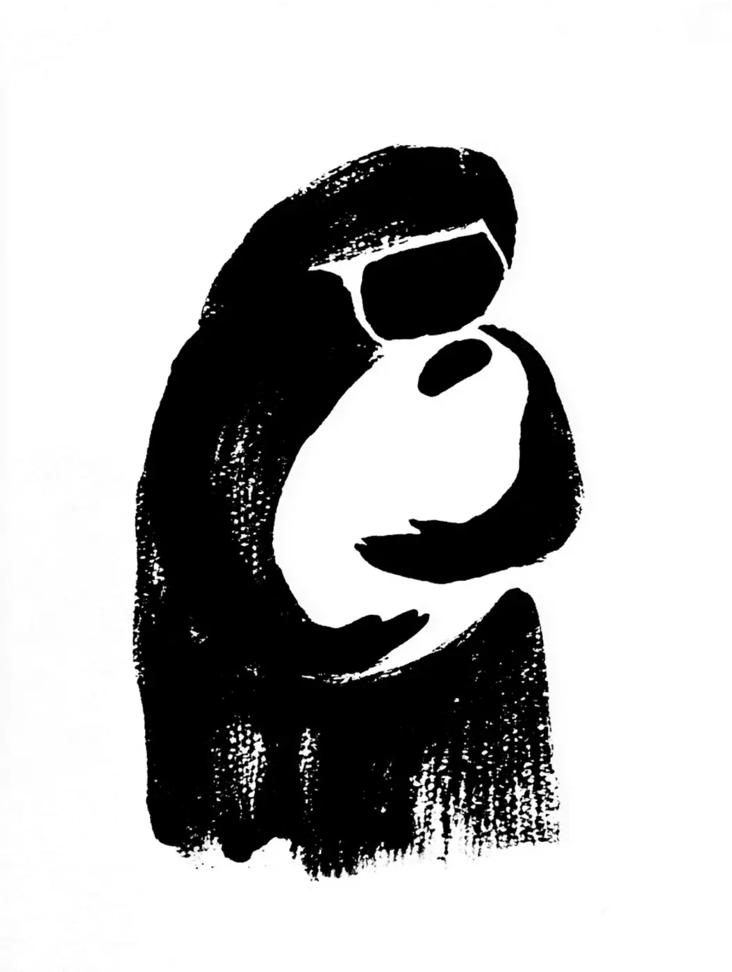 Black illustration of a bird