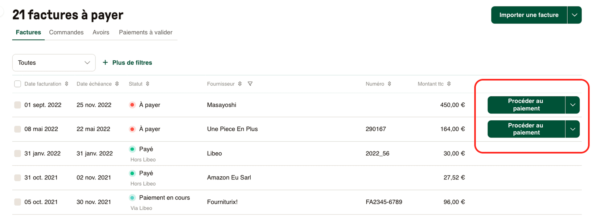 Planifier le paiement de vos factures