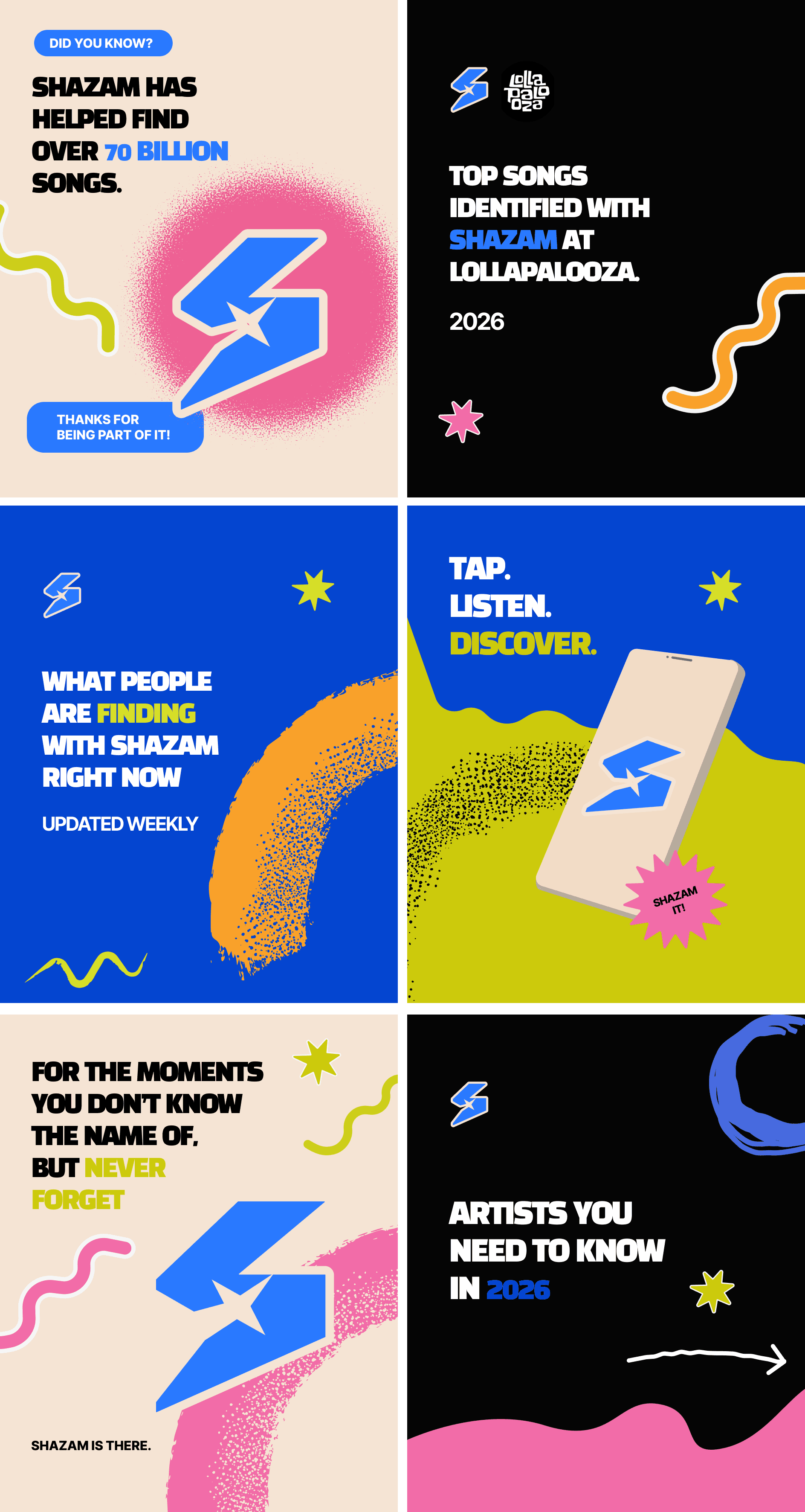 Shazam Instagram posts, close up
