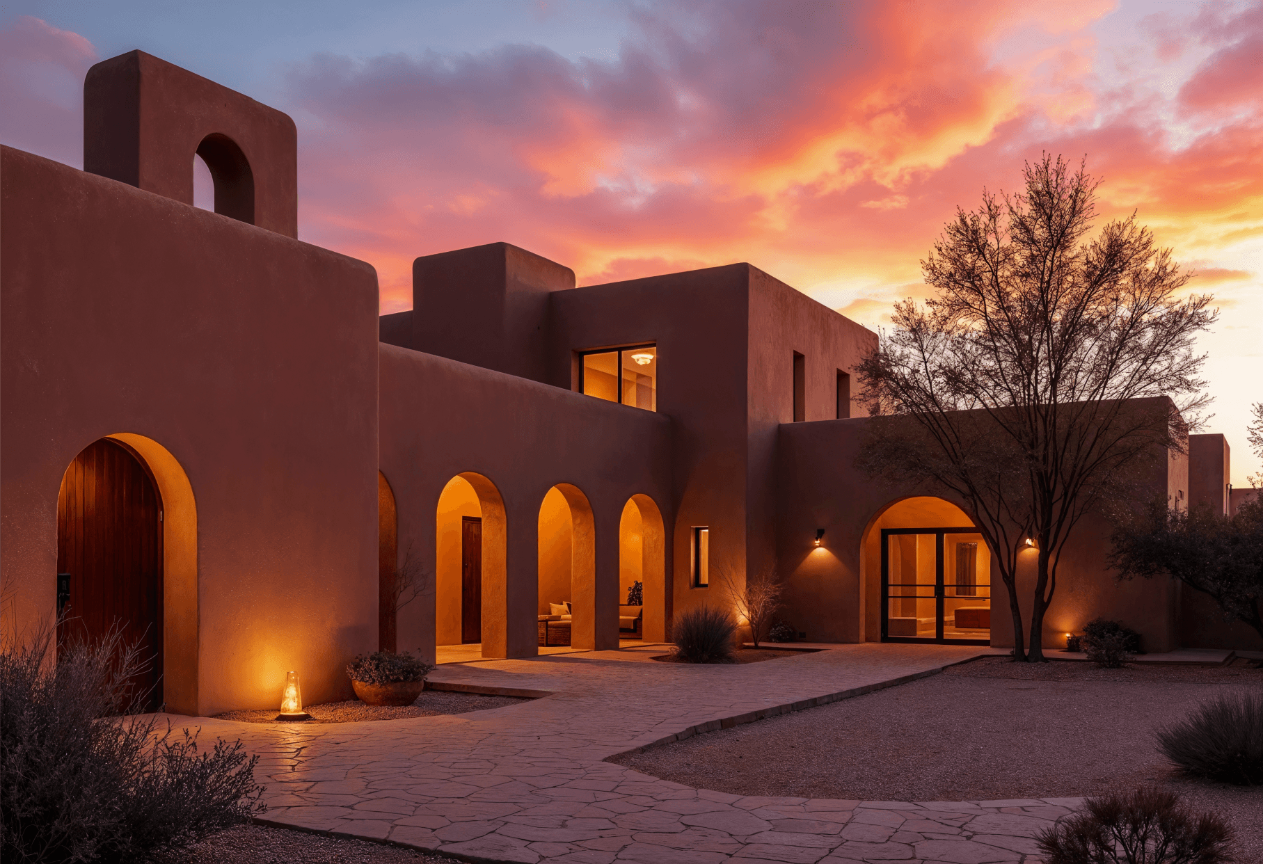 artisan villa at night