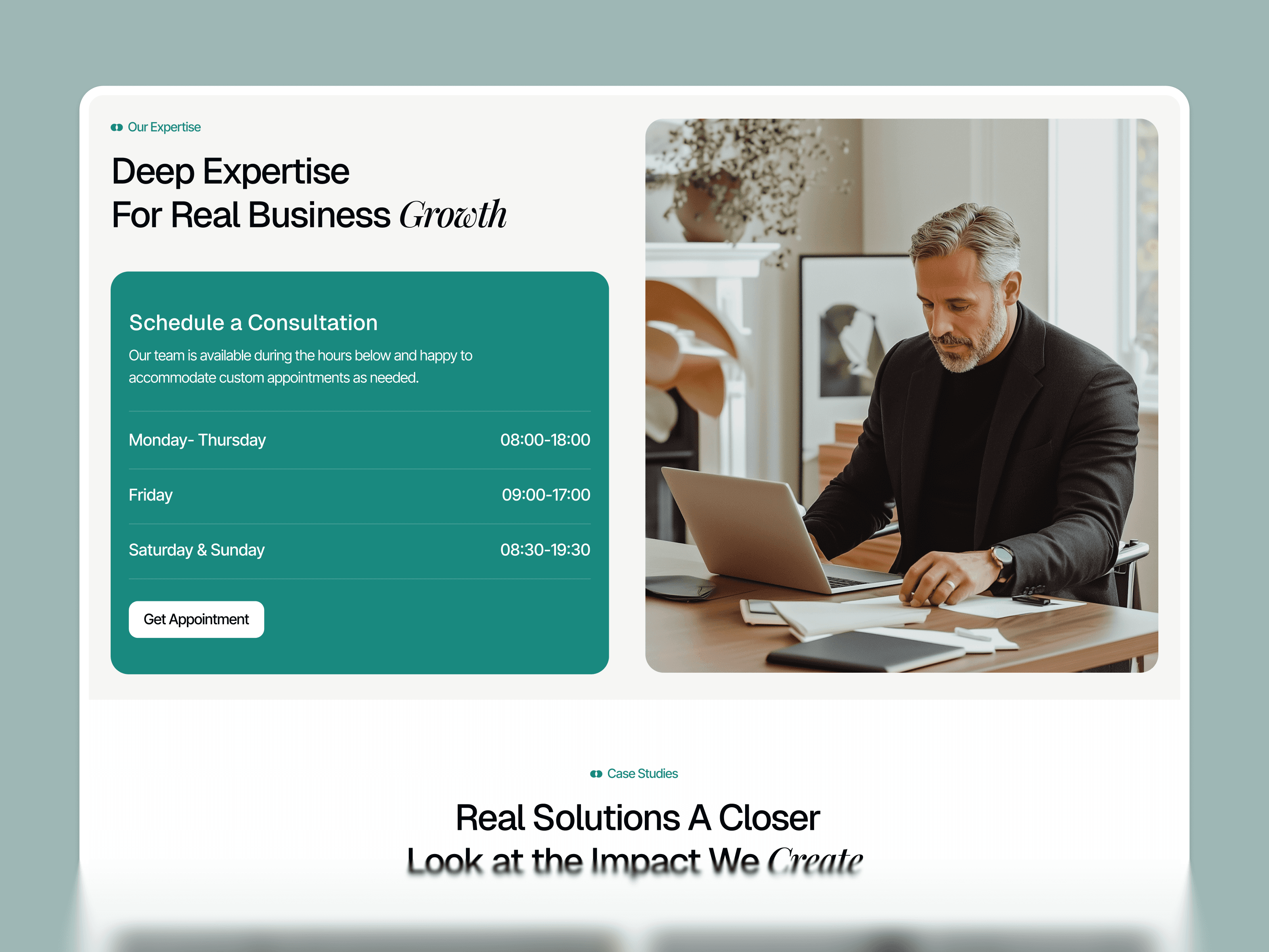 Framer business consulting template