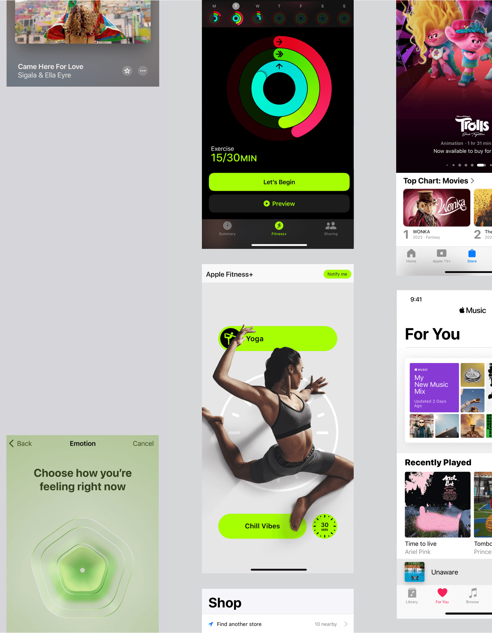 Adidas mobile screens