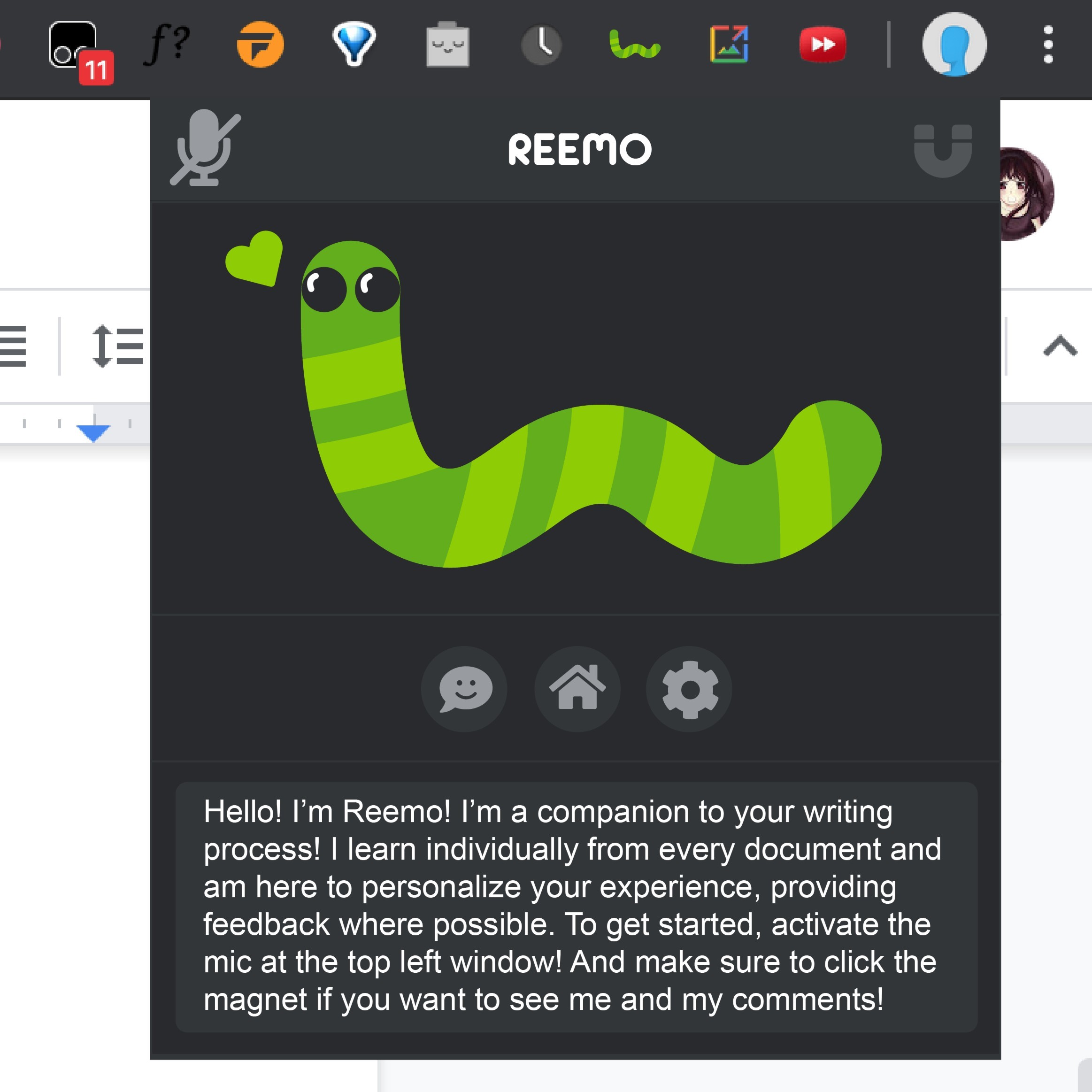 Reemo introduces themselves to the user.