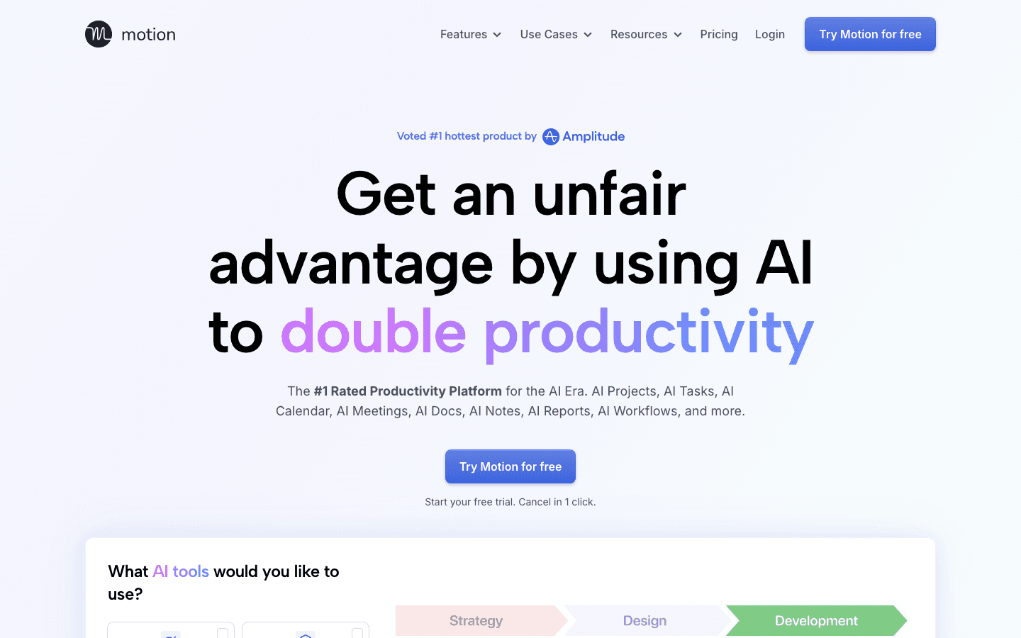Motion app website screenshot