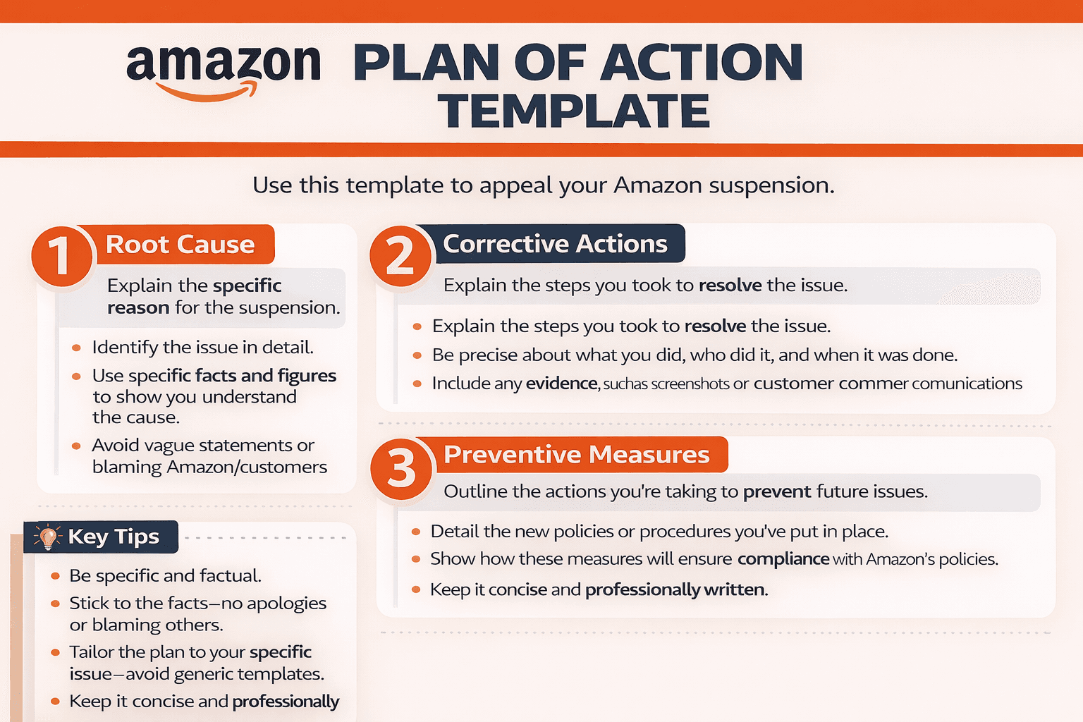  Amazon plan of action template infographic