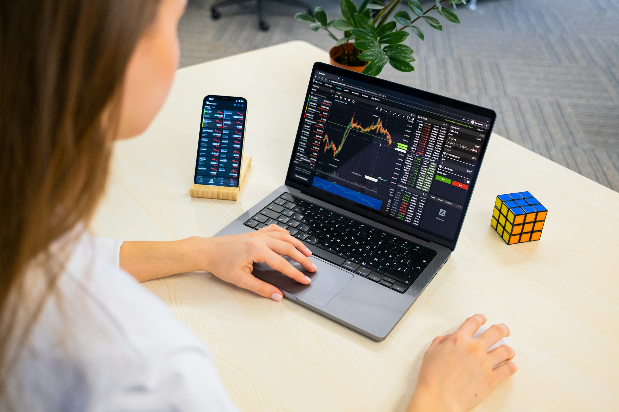 Woman Doing Trading - Crypto Risk Management 