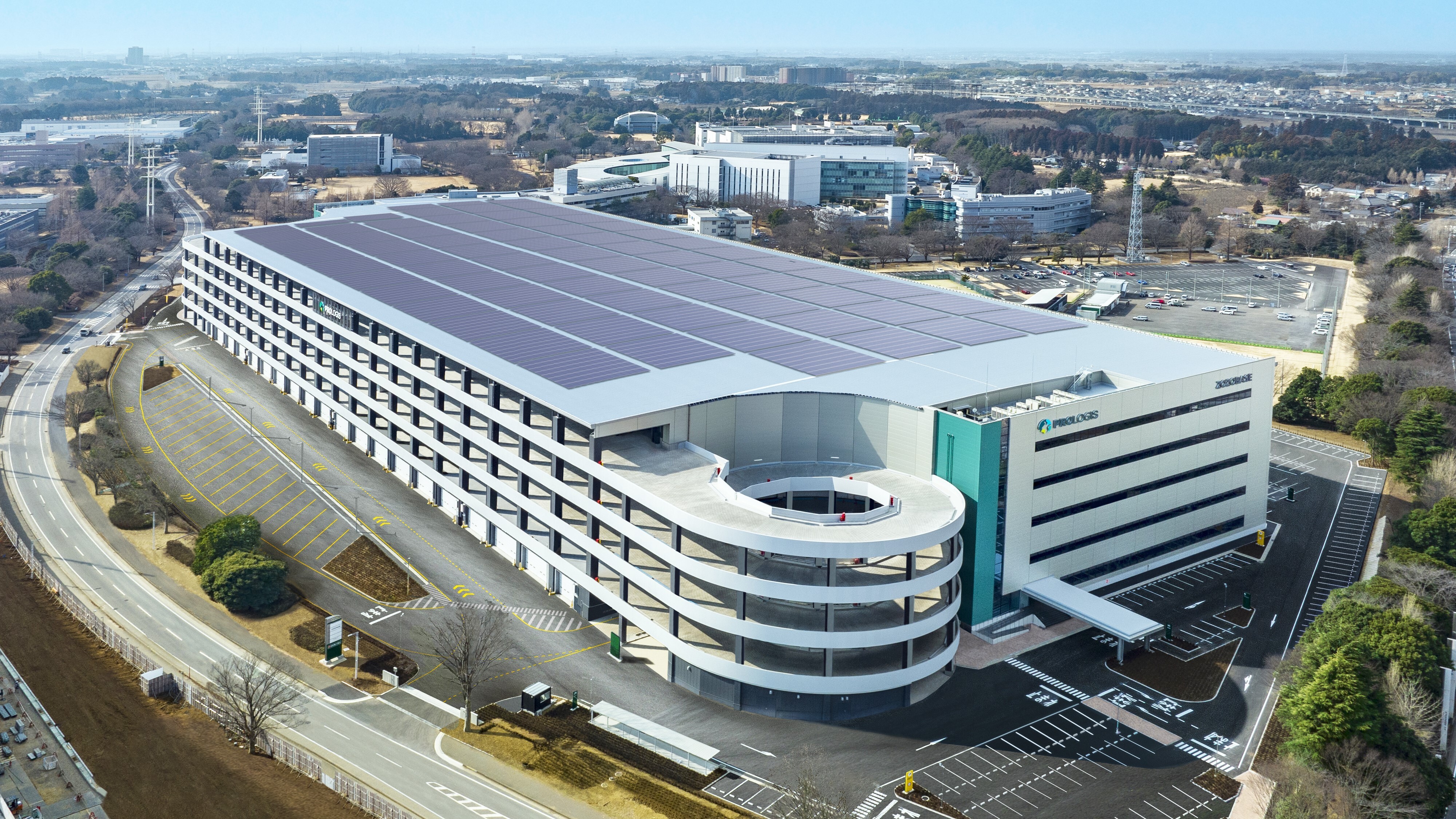 an aerial veiw of ZOZOBASE Tsukuba 3 facility