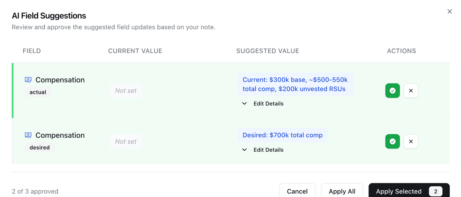 AI Compensation Suggestions | Stardex AI ATS Feature