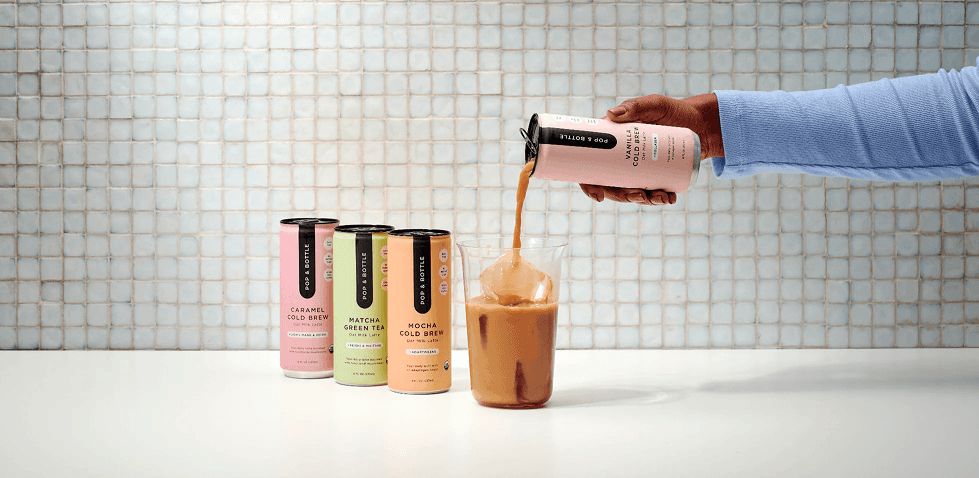 Woman pouring coffee drink into cup