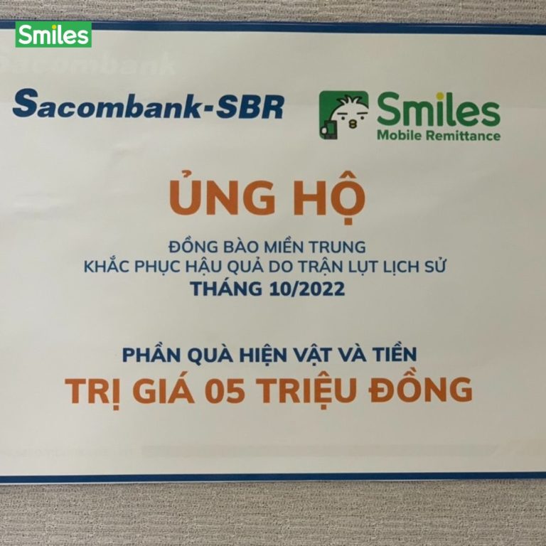 Ủng hộ đồng bào miền trung - chuyển tiền Smiles