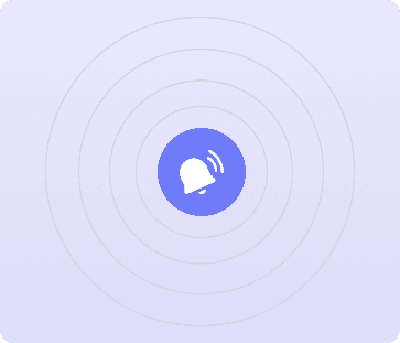 Feature image showing a bell icon alerting in the middle of four circles