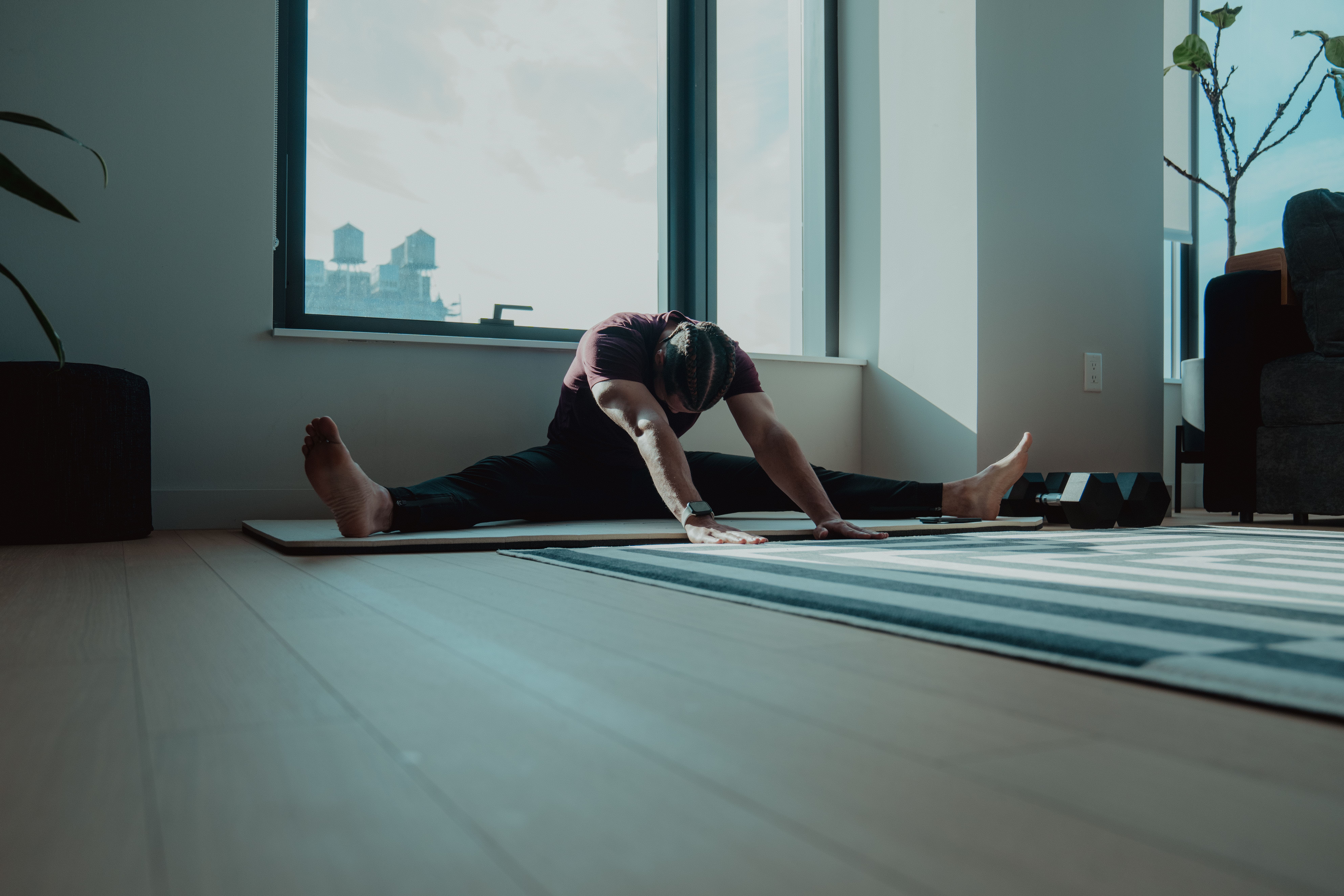 person at home alone - Flexibility Workout Plan