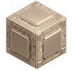 a metallic icon of a cube