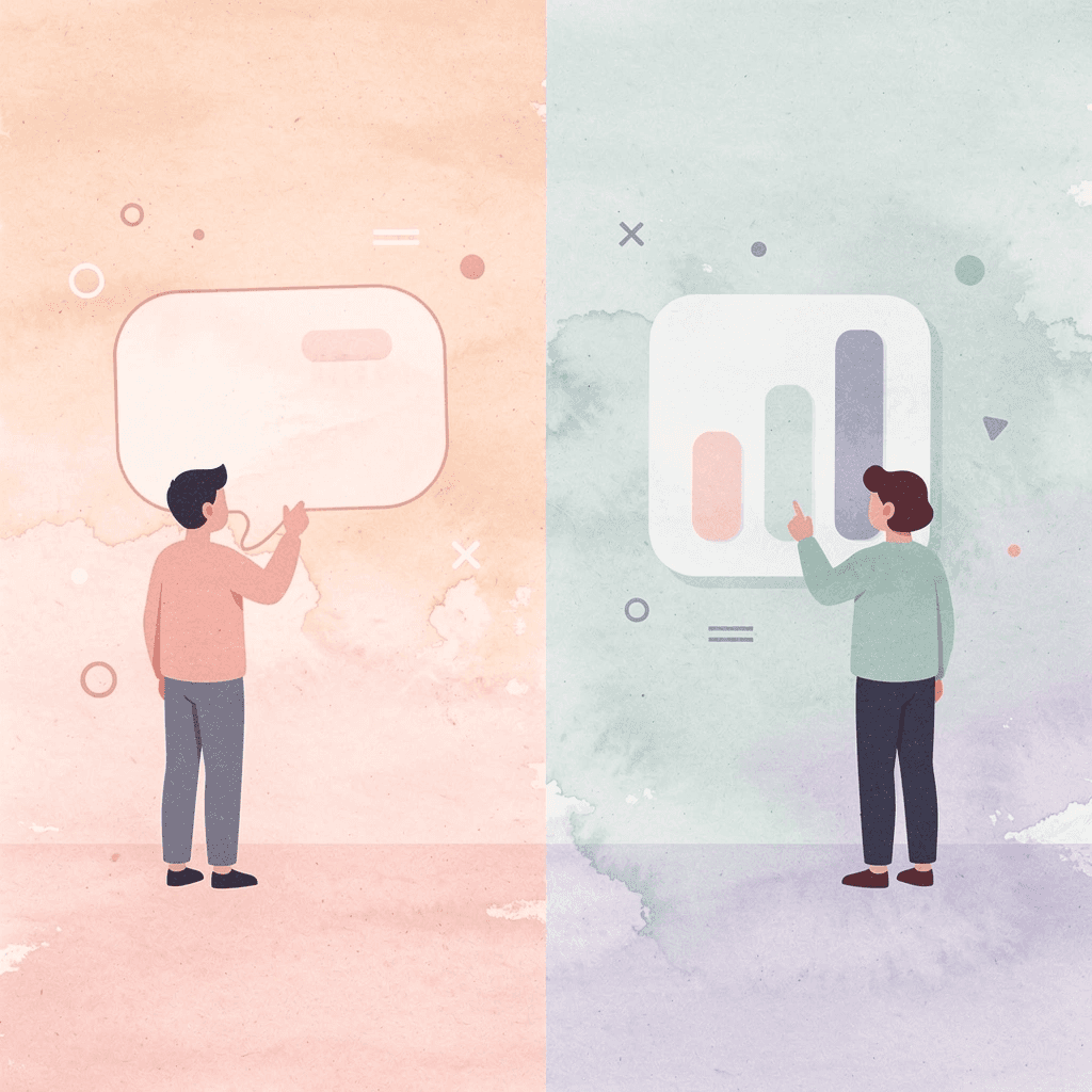 Illustration contrasting formal textbook Arabic study with casual street conversation