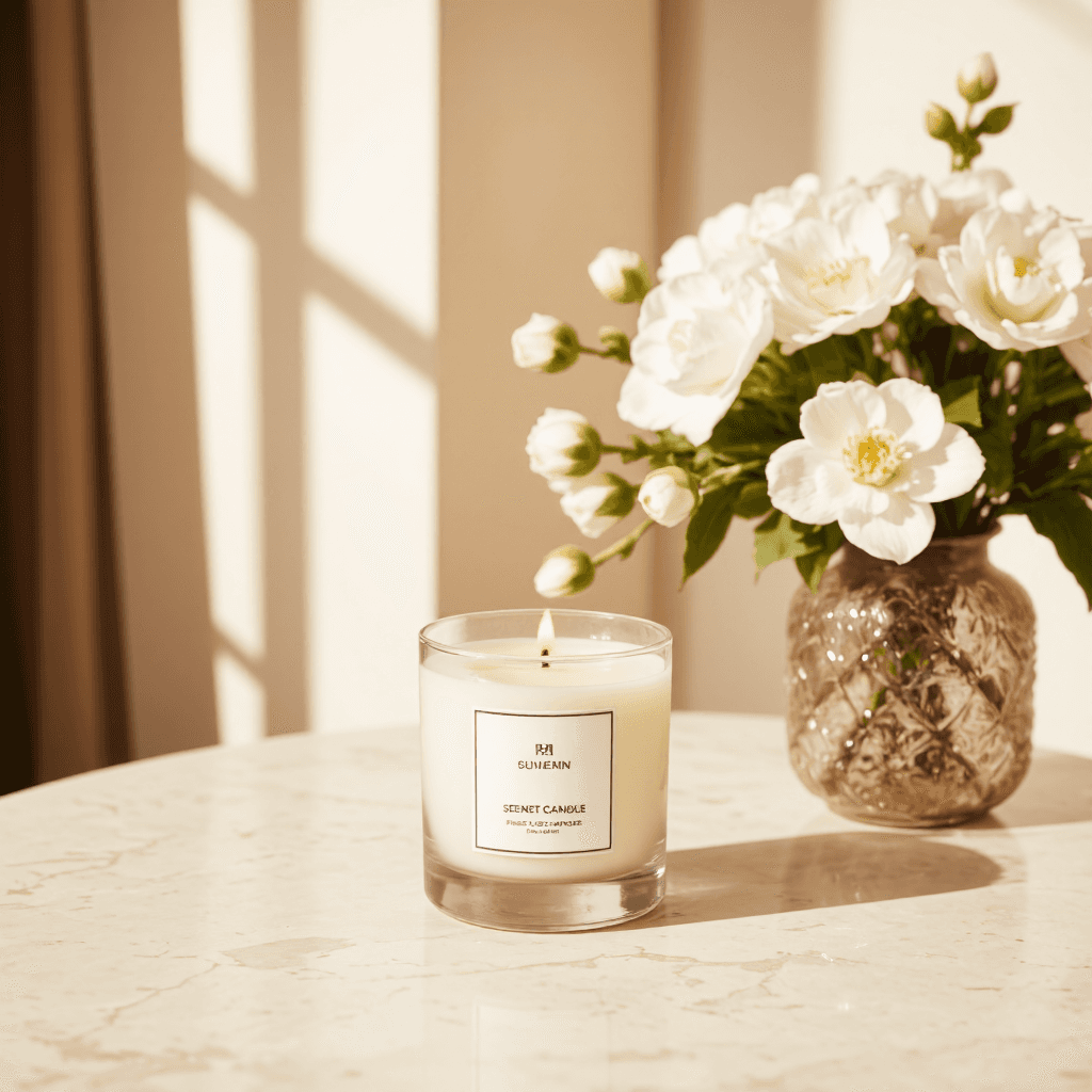 product photography of scented candle