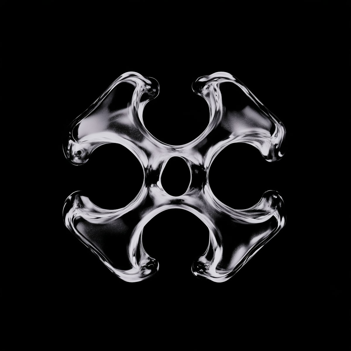 Black cosmetic product bottle against a dark background