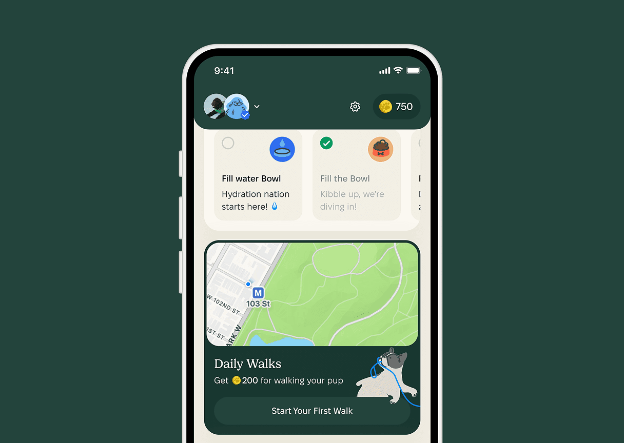 A smartphone screen displaying a map and location features with navigation icons and user interface elements.
