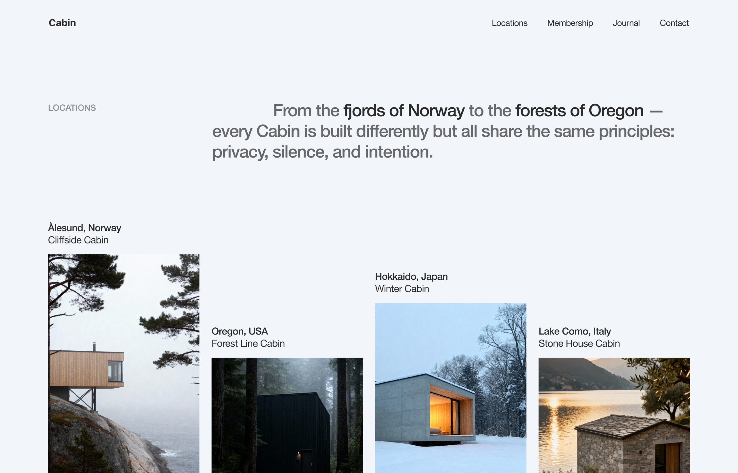Website design screenshot