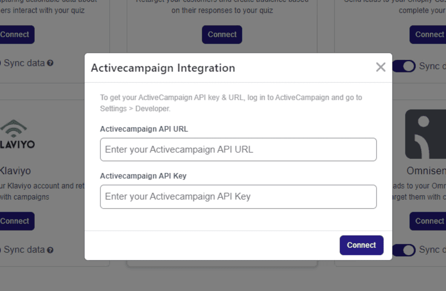 Generated API key 