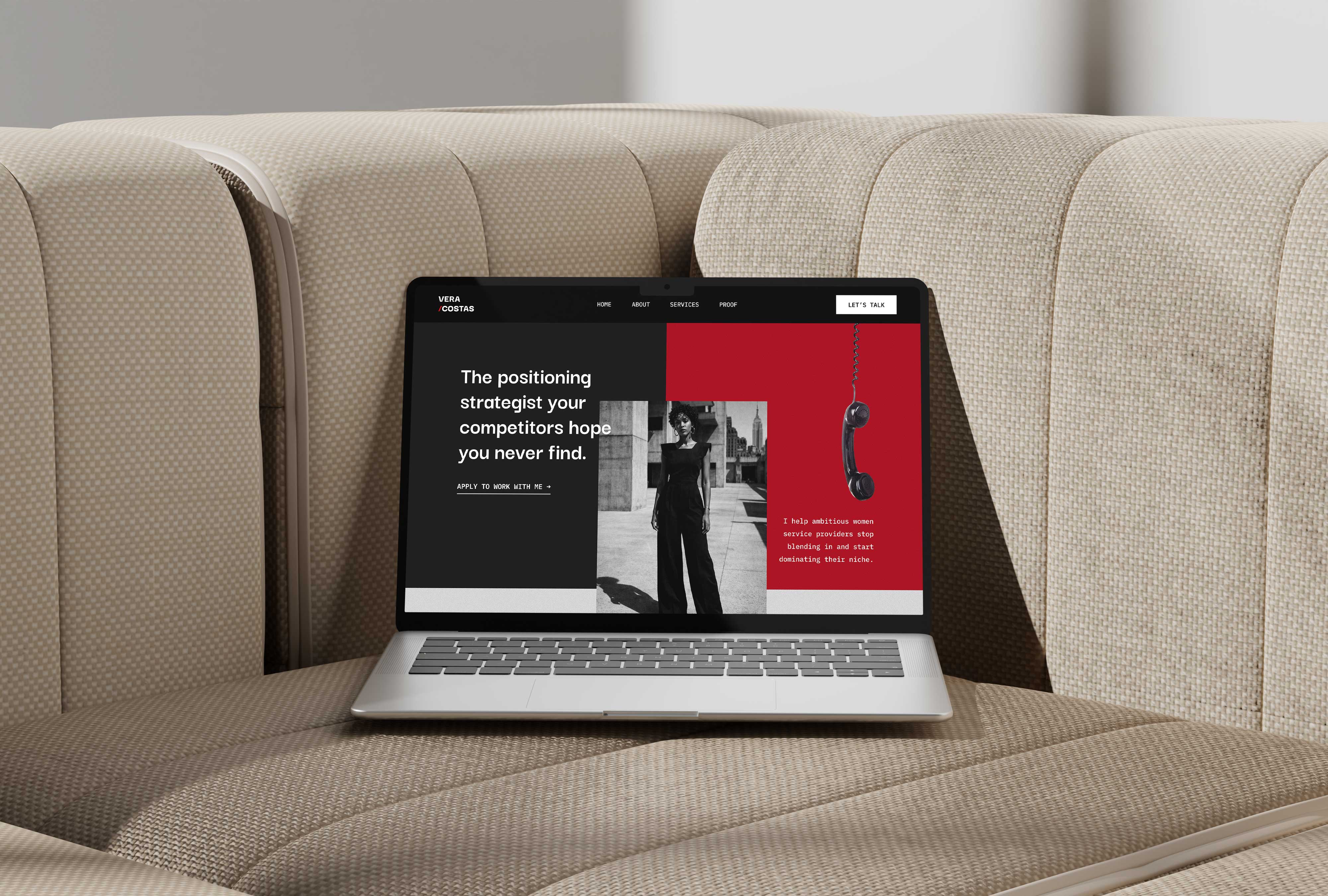 Professional brand strategist in tailored suit - website design for coaches and creatives