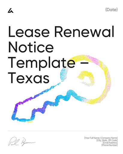 Lease Renewal Notice Template – Texas