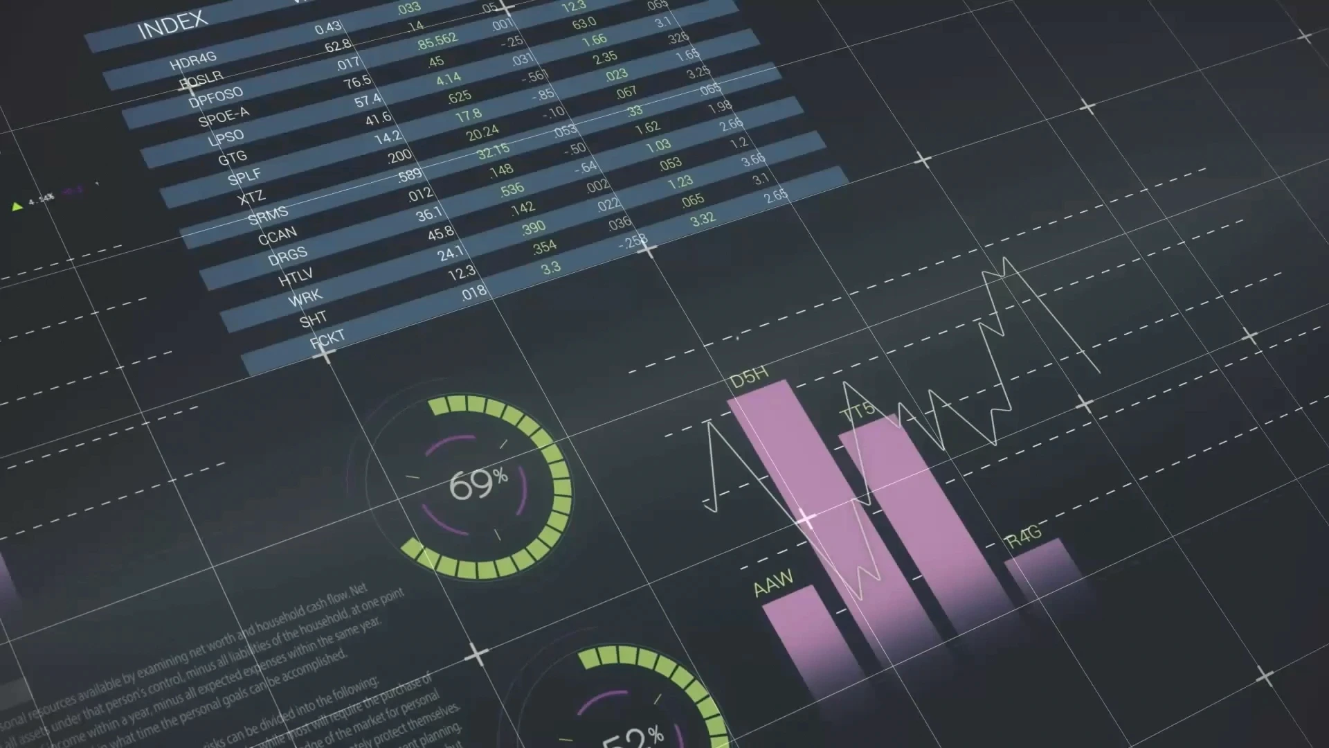 The image illustrates a financial performance analysis tool for monitoring KPIs and business performance.